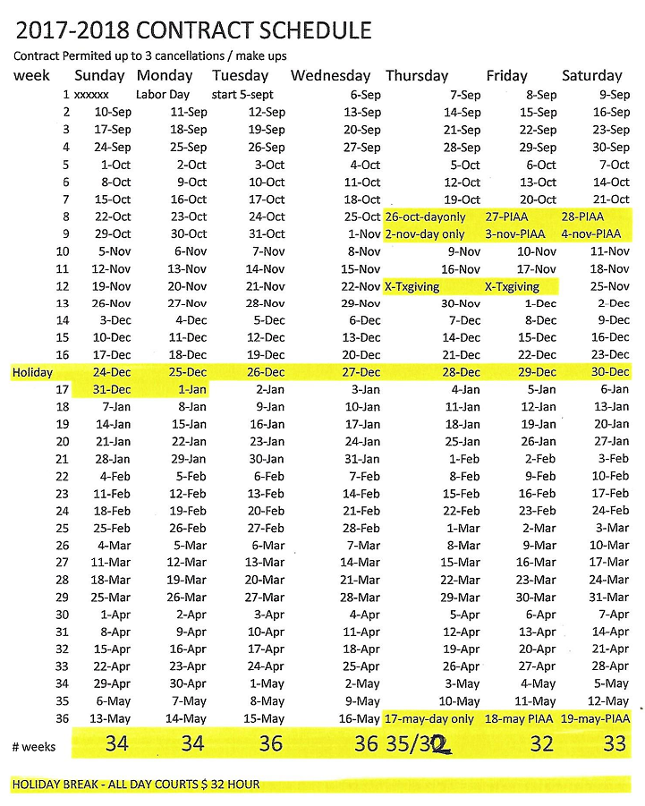 Old-Schedule – Hershey Racquet Club