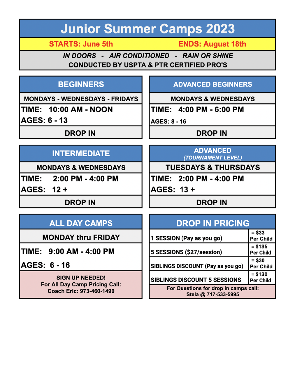 Junior Camps – Hershey Racquet Club